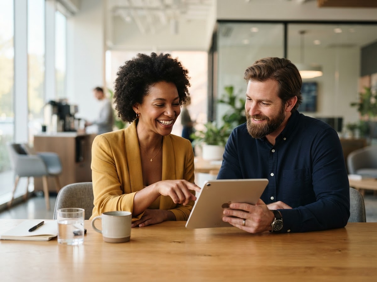 Borrower reviewing loan options with a lending advisor