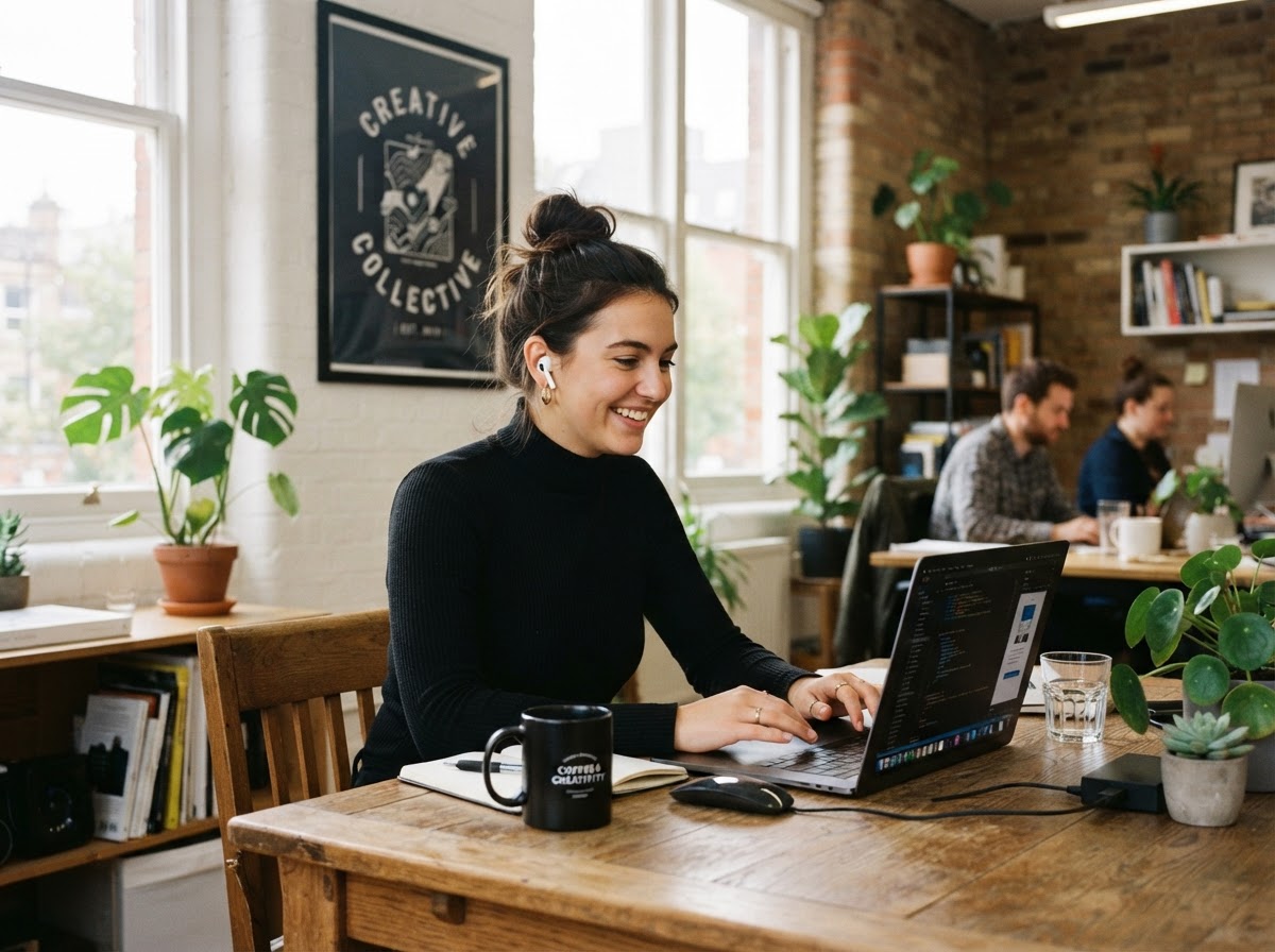 Member of the Parrot Performers team replying to enquiries on a laptop
