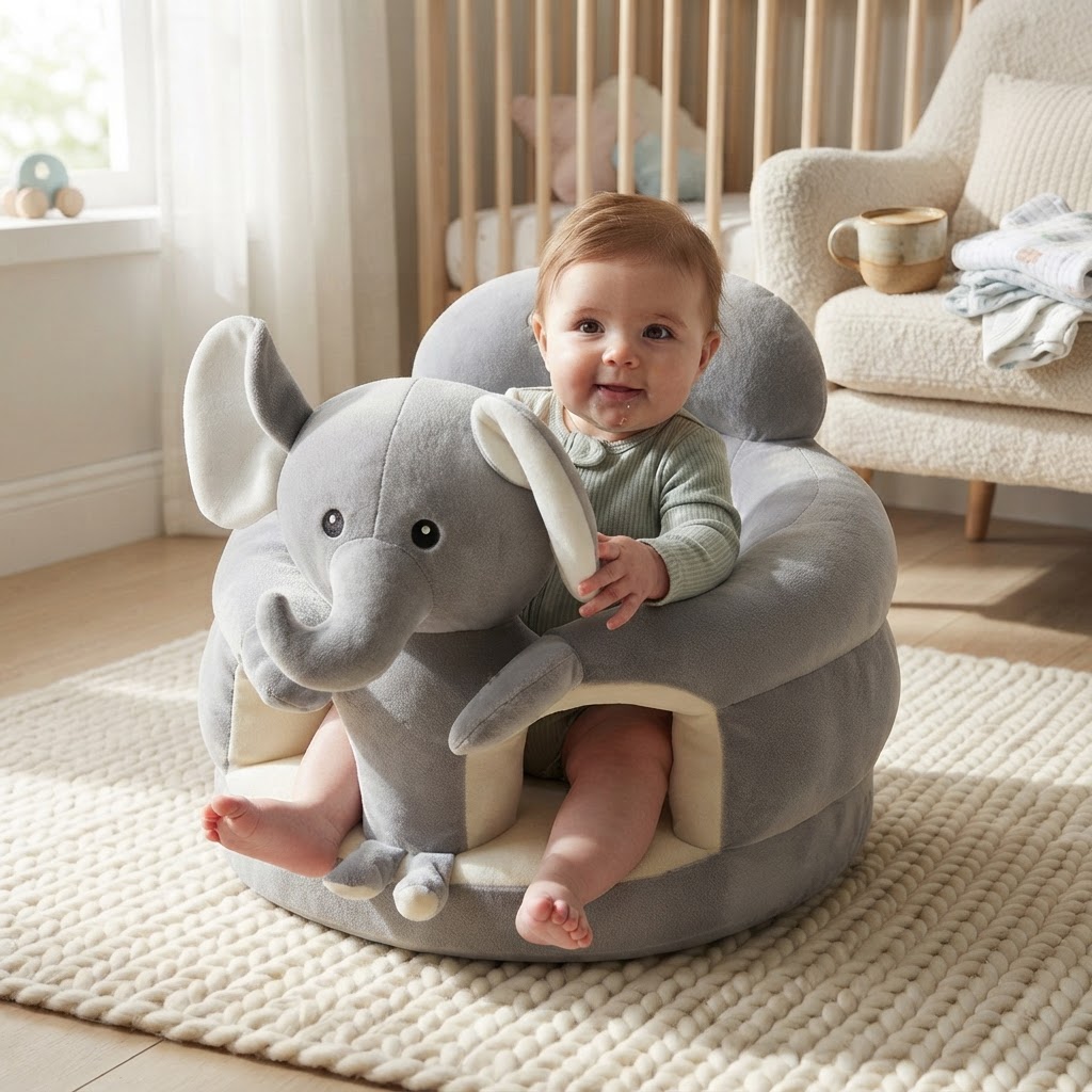 Clare L.'s baby in a Cloud Elephant Hugsy Seat