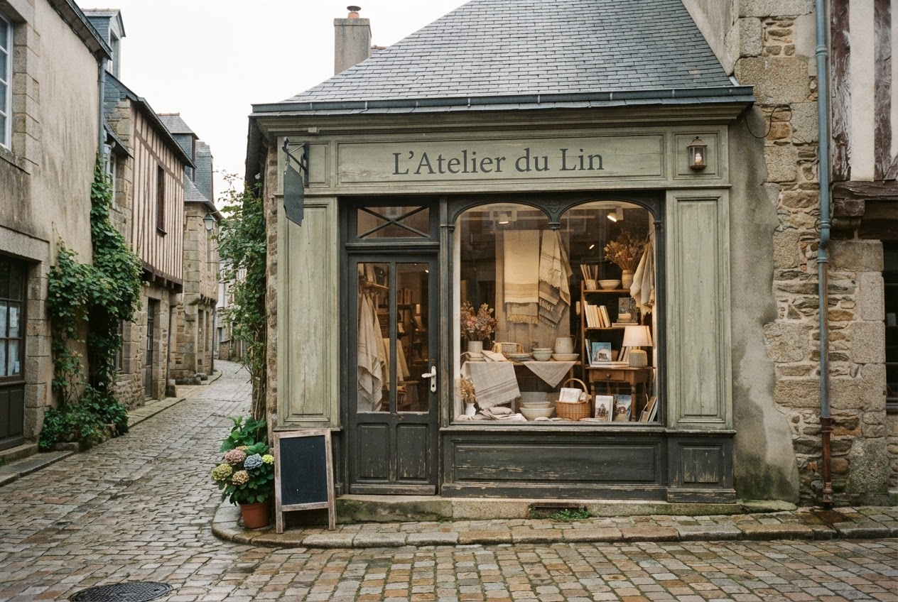 Façade d’un commerce indépendant dans une ville bretonne