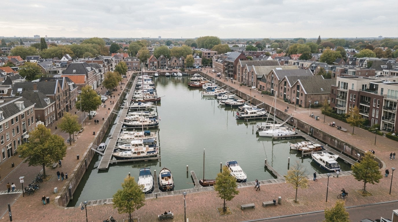 The Piushaven waterfront by day