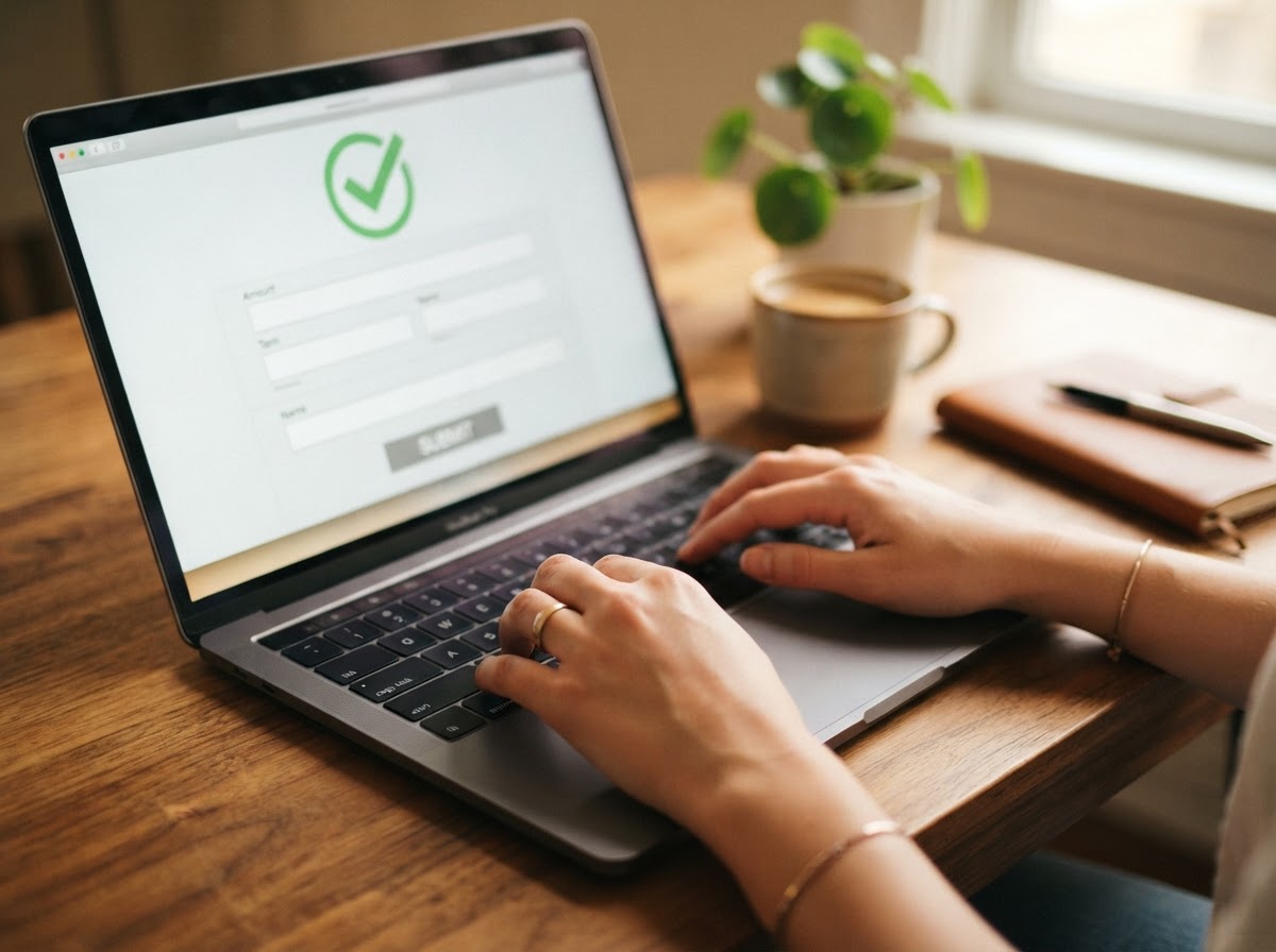Applying for a $5,000 personal loan online on a laptop