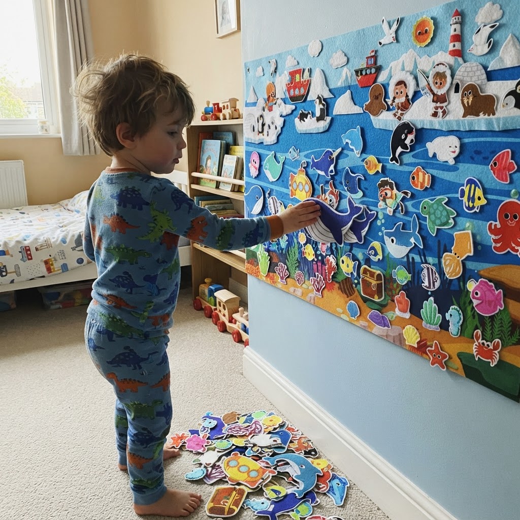 Child playing with the Arctic & Ocean board