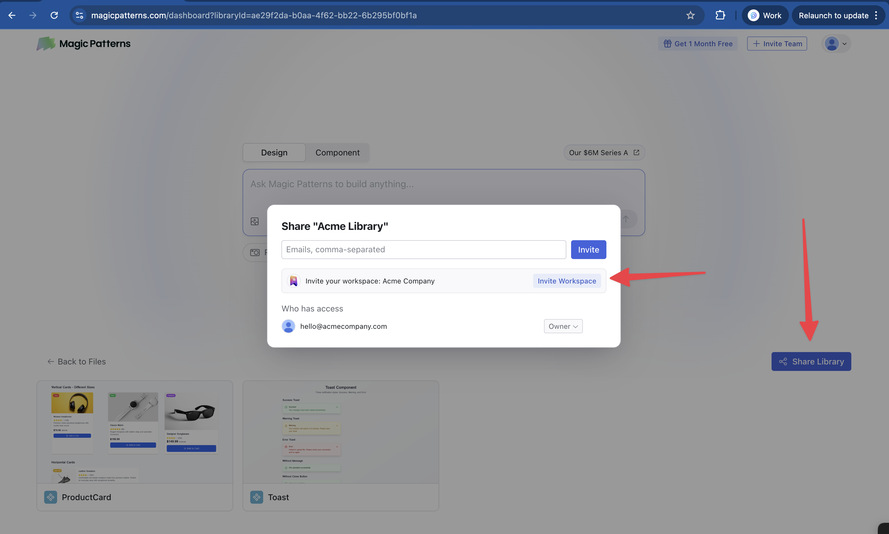 Share library with workspace