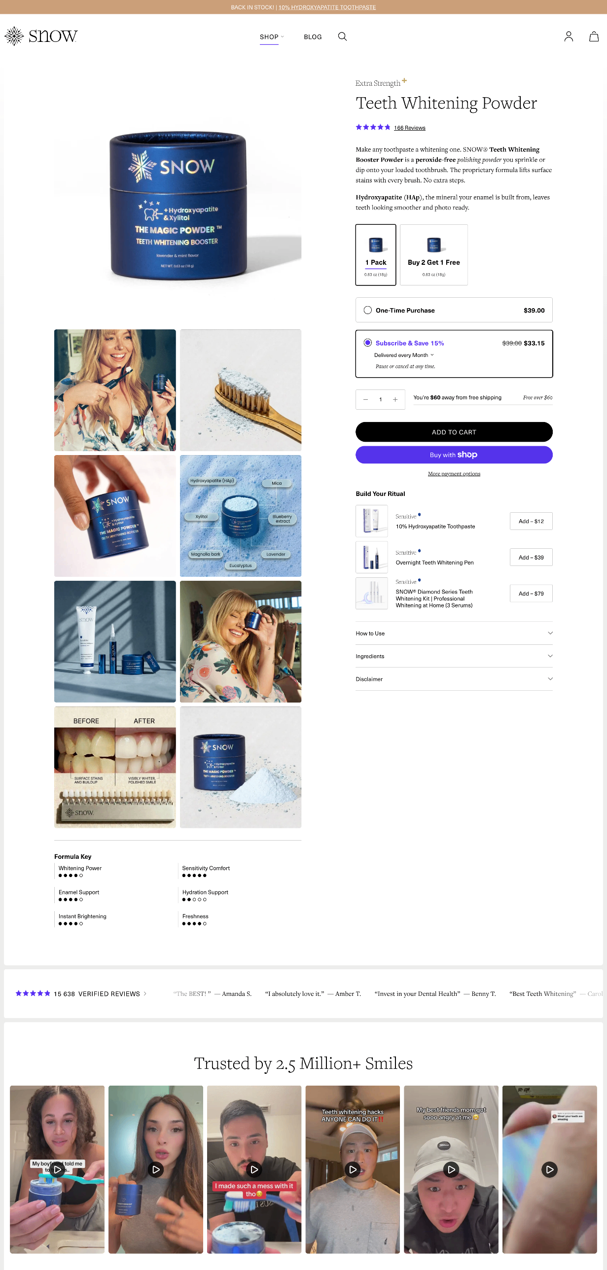 SNOW — Teeth Whitening Powder — Extra Strength