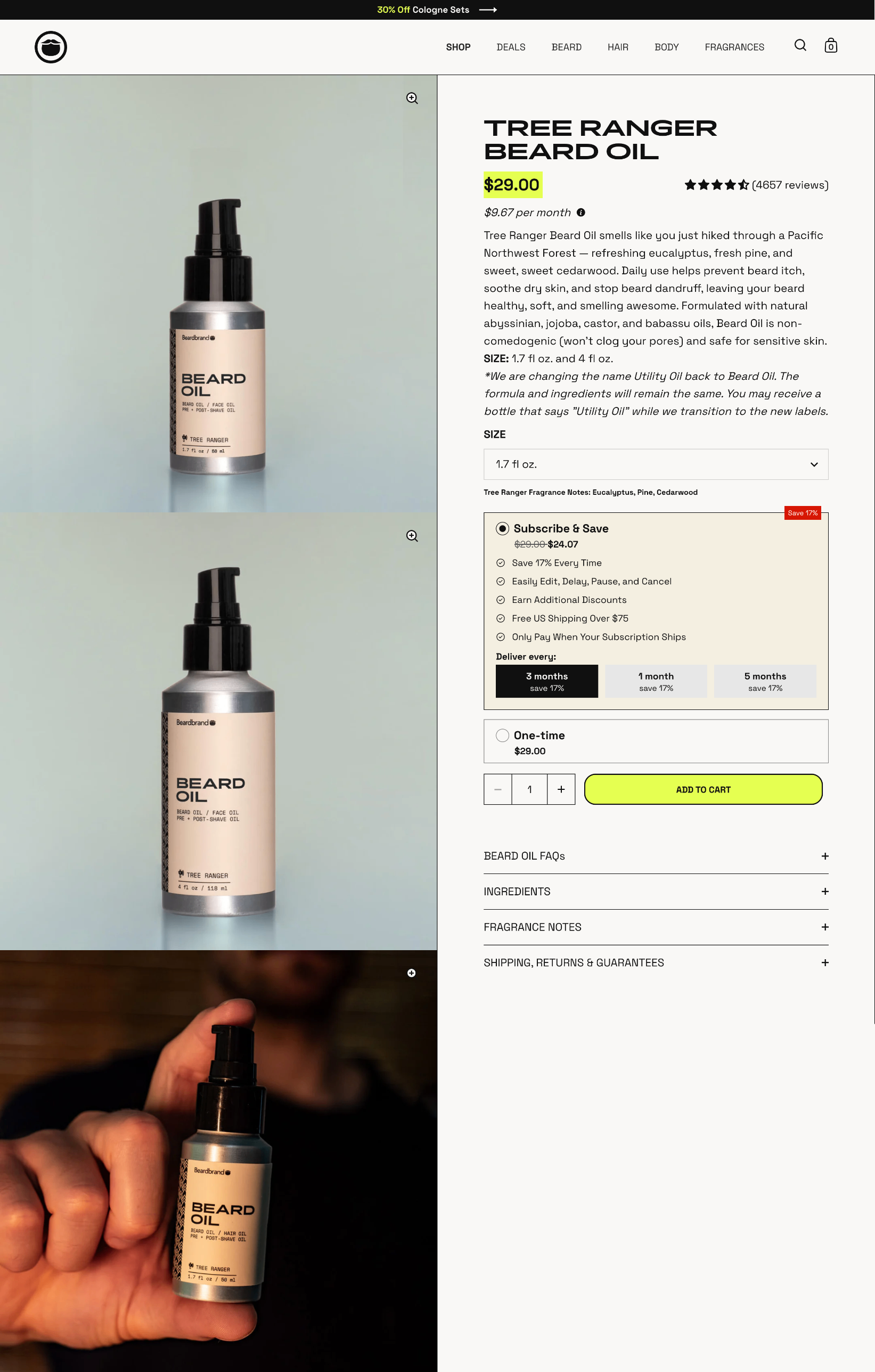 Beardbrand — Tree Ranger Beard Oil