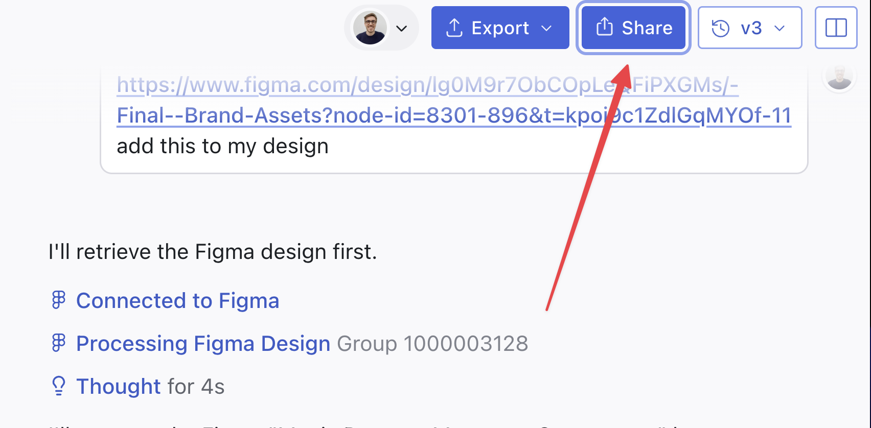 Share button location