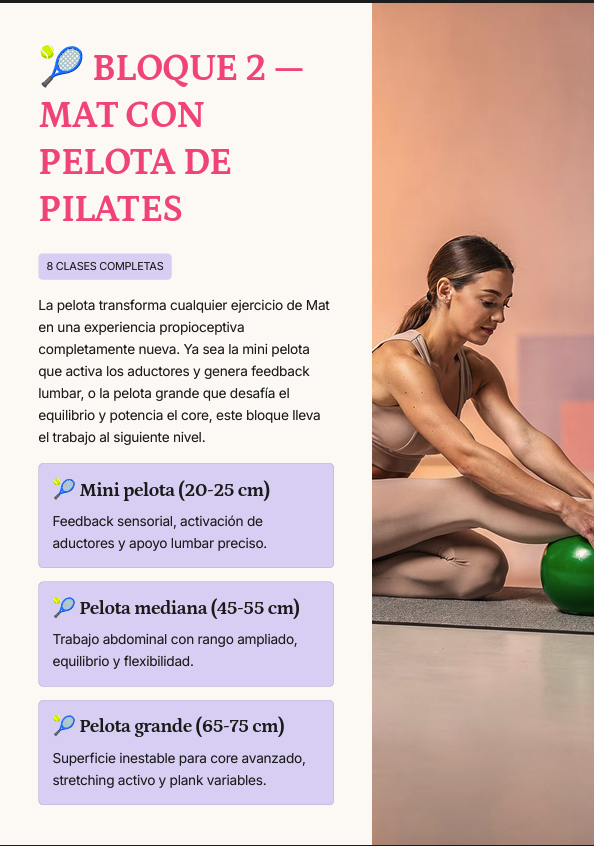 Bloque 2 — Mat con Pelota de Pilates