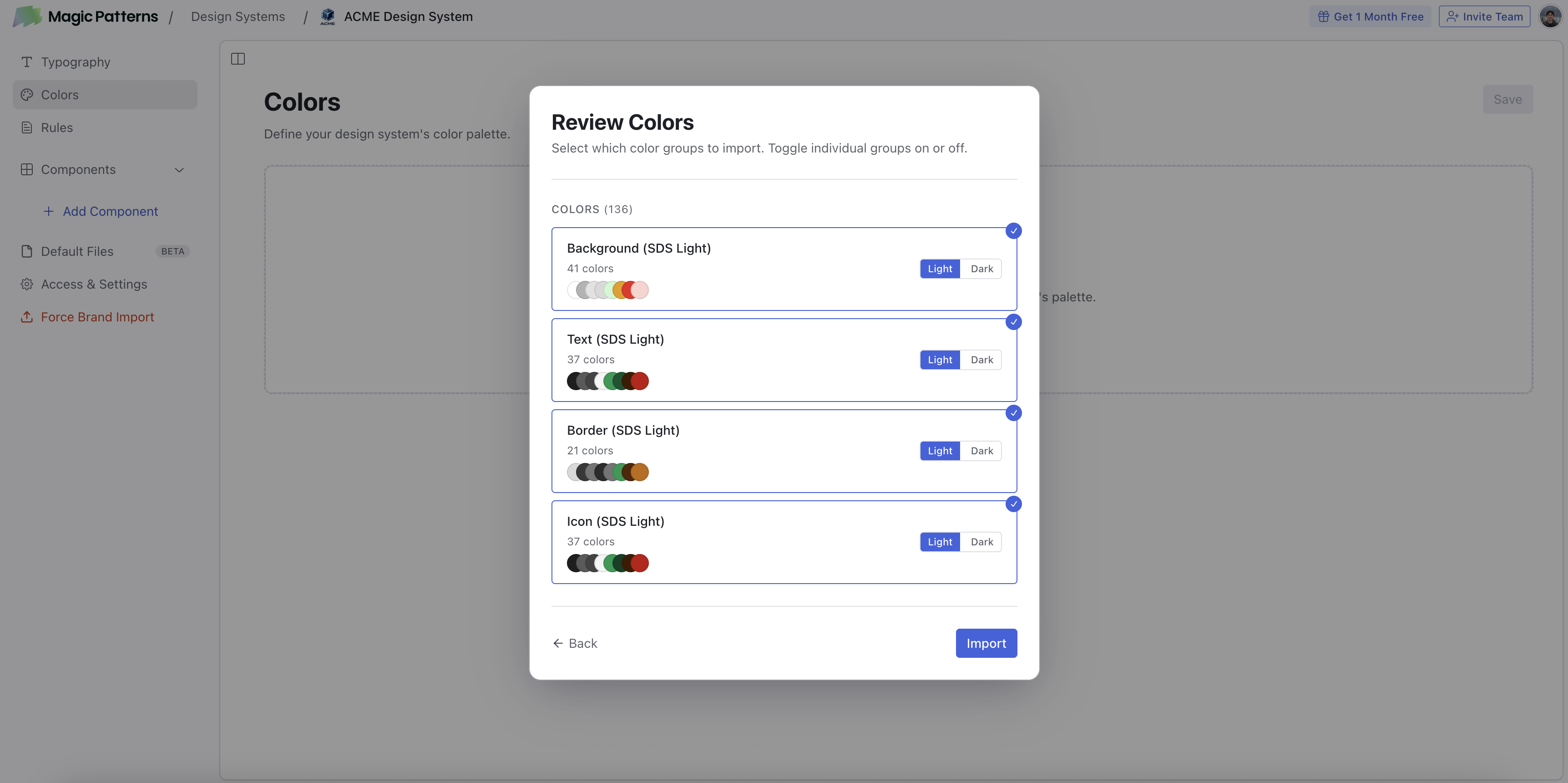 Design System Color Import Flow