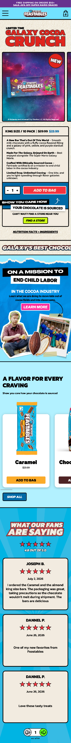 Feastables — Galaxy Cocoa Crunch — Super Mario Galaxy mobile