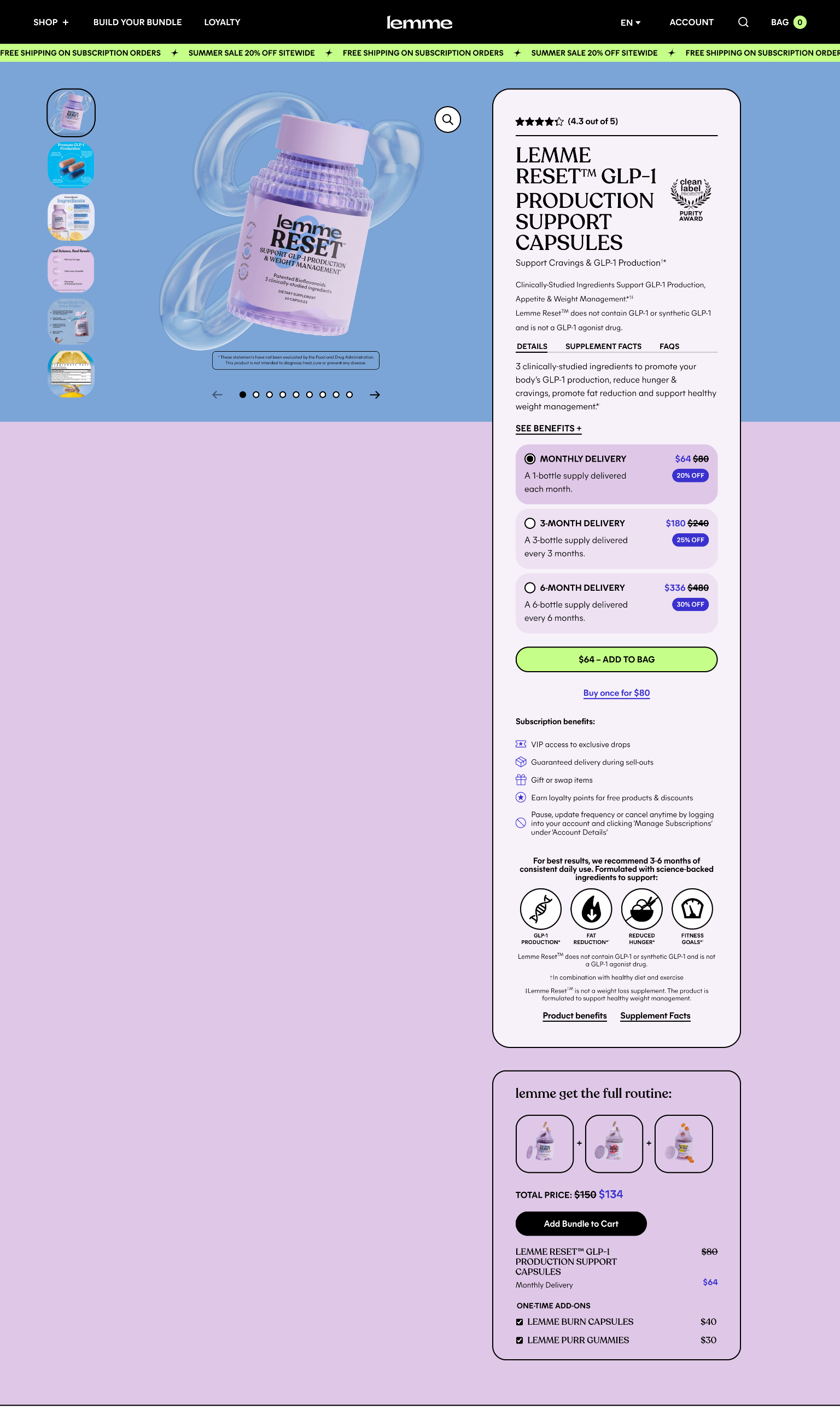 lemme — Lemme Reset™ GLP-1 Production Support Capsules