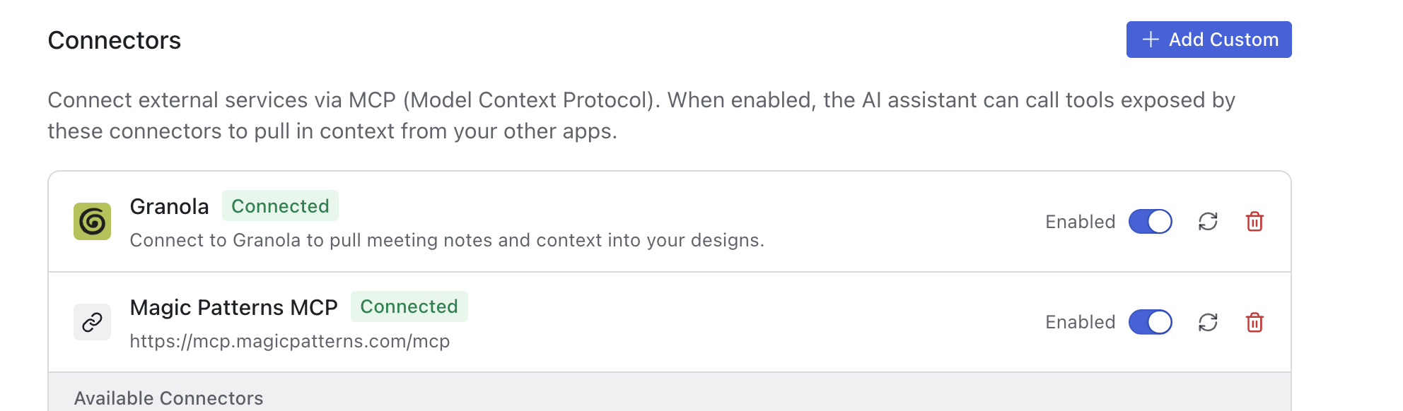 Magic Patterns Connector