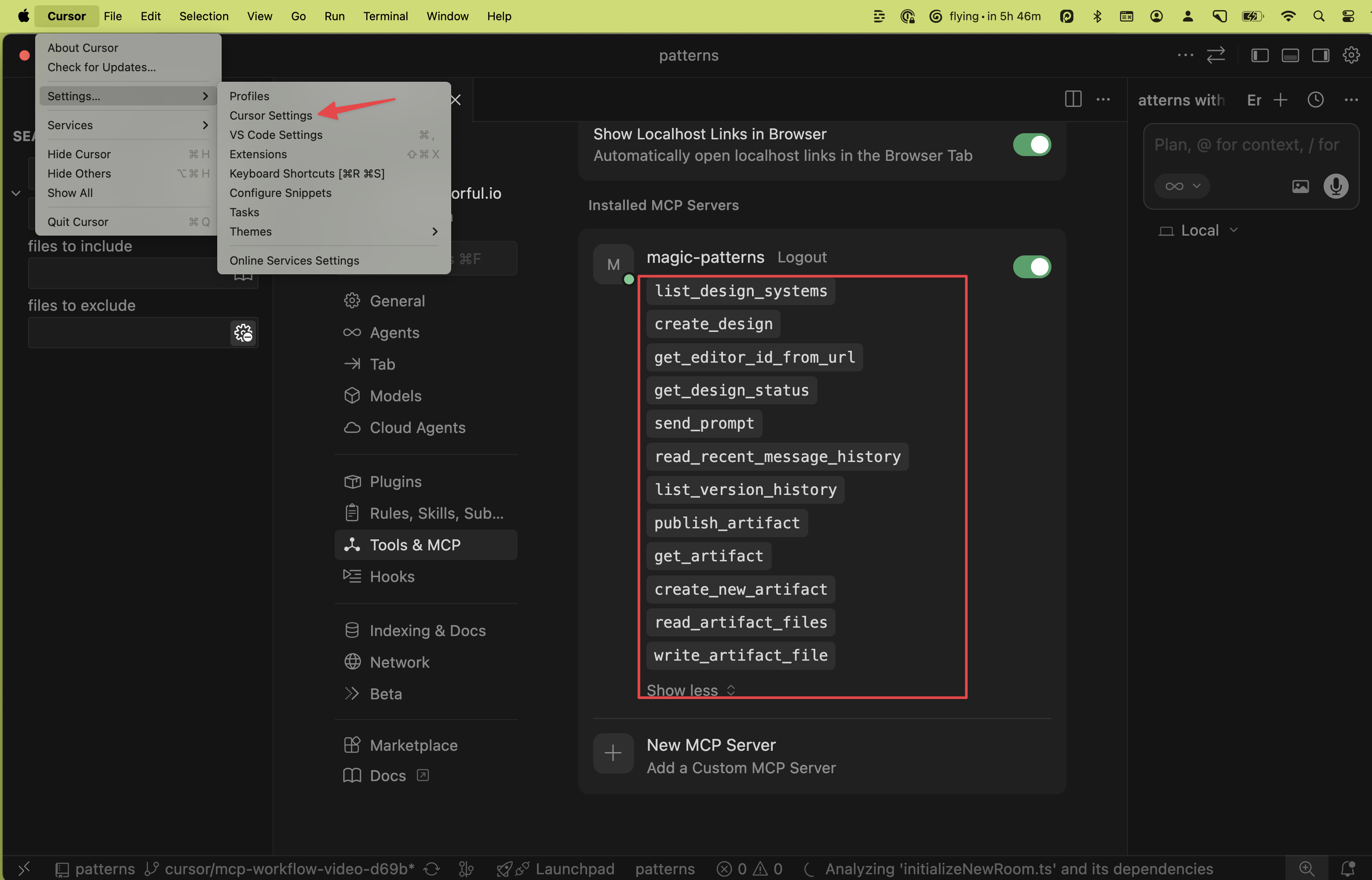 Cursor Settings for MCP