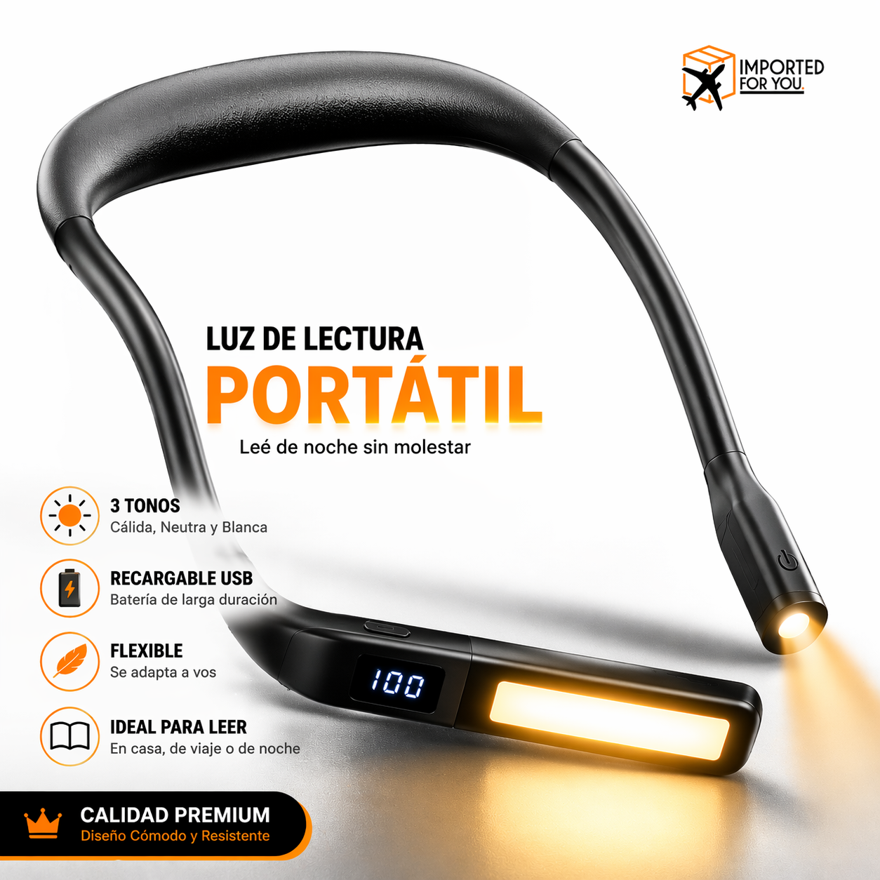 Luz LED portátil para lectura - vista principal