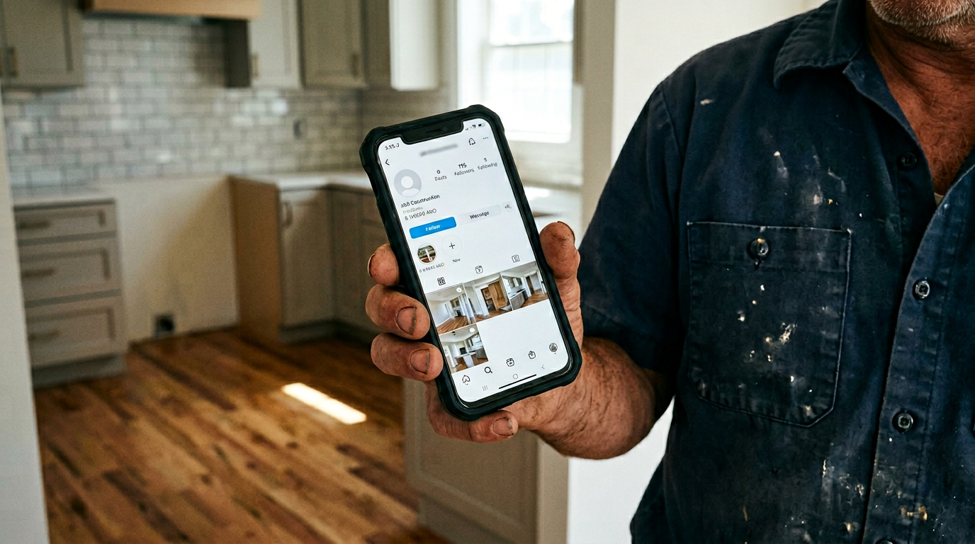 Contractor showing their inactive social media profile