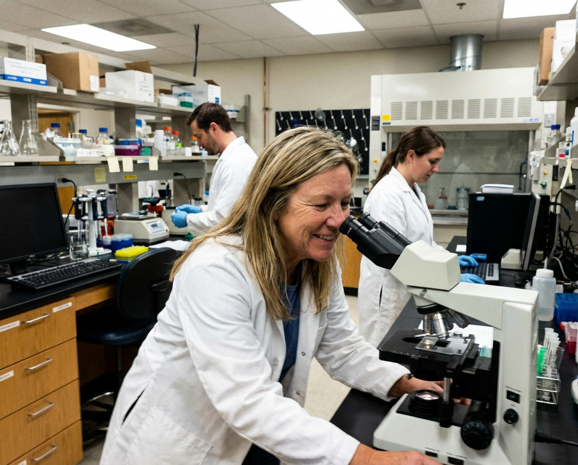 Our research team in the lab