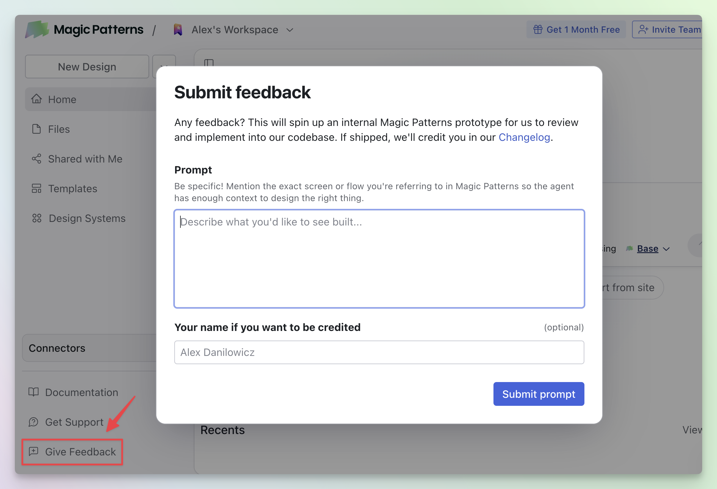 Prompt submission improvements screenshot placeholder