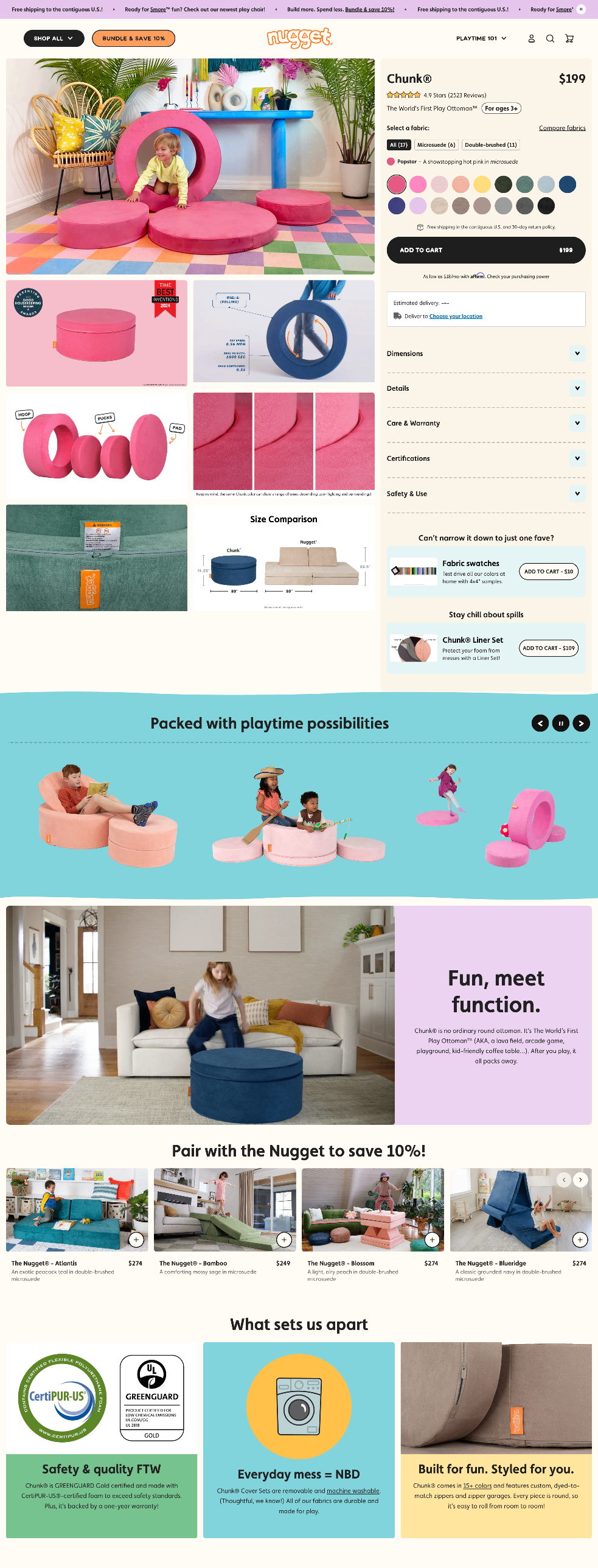 Nugget — Chunk® — Play Ottoman (Popstar)